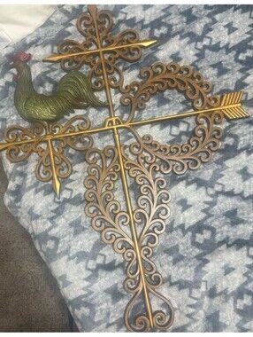 VTG Burwood Syroco Rooster Weathervane Wall Decor Mid Century 1960s Gold Rare